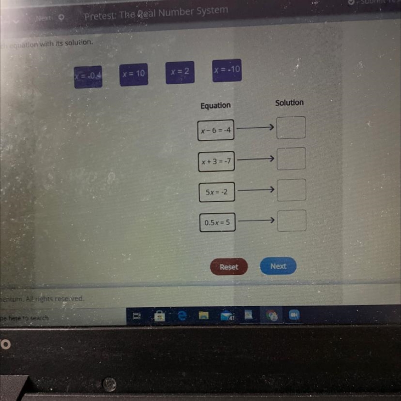 Match each equation with its solution.-example-1