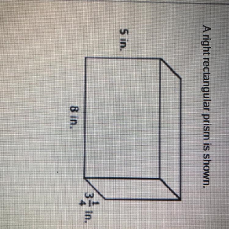 A right rectangular prism is shown what is the volume in cubic inches of the prism-example-1