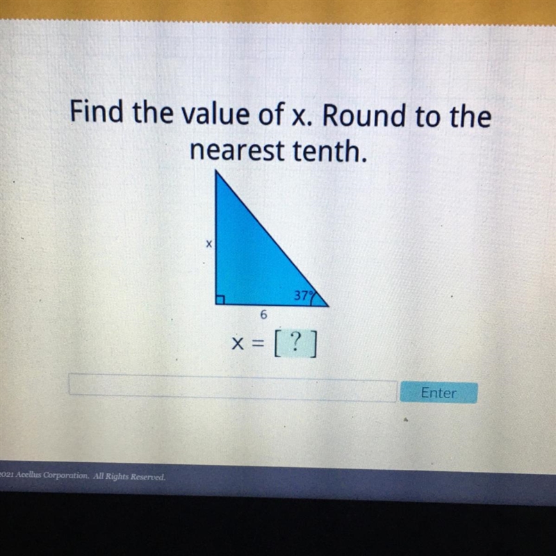 Find the value of x. Round to the nearest tenth. Please help!-example-1