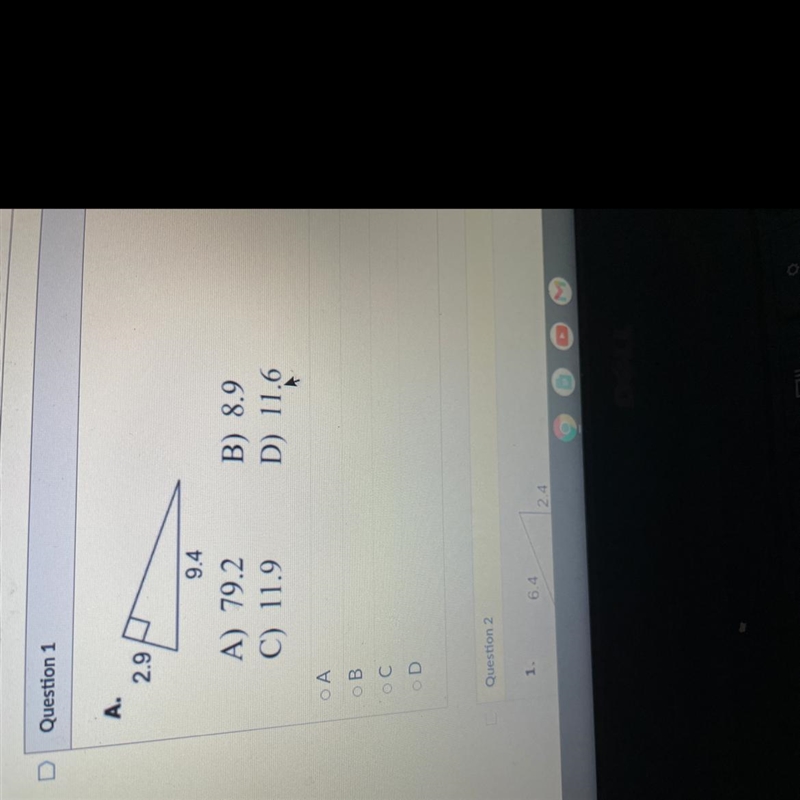 A) 79.2 C) 11.9 B) 8.9 D) 11.6-example-1