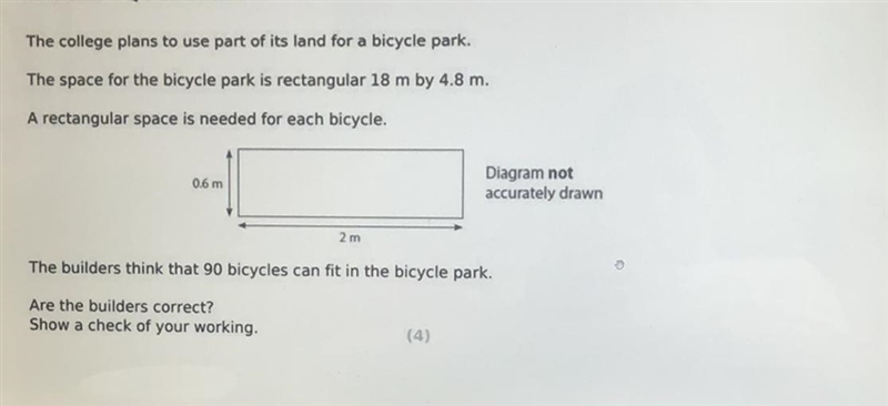 The college plans to use part of its land for a bicycle park. The space for the bicycle-example-1