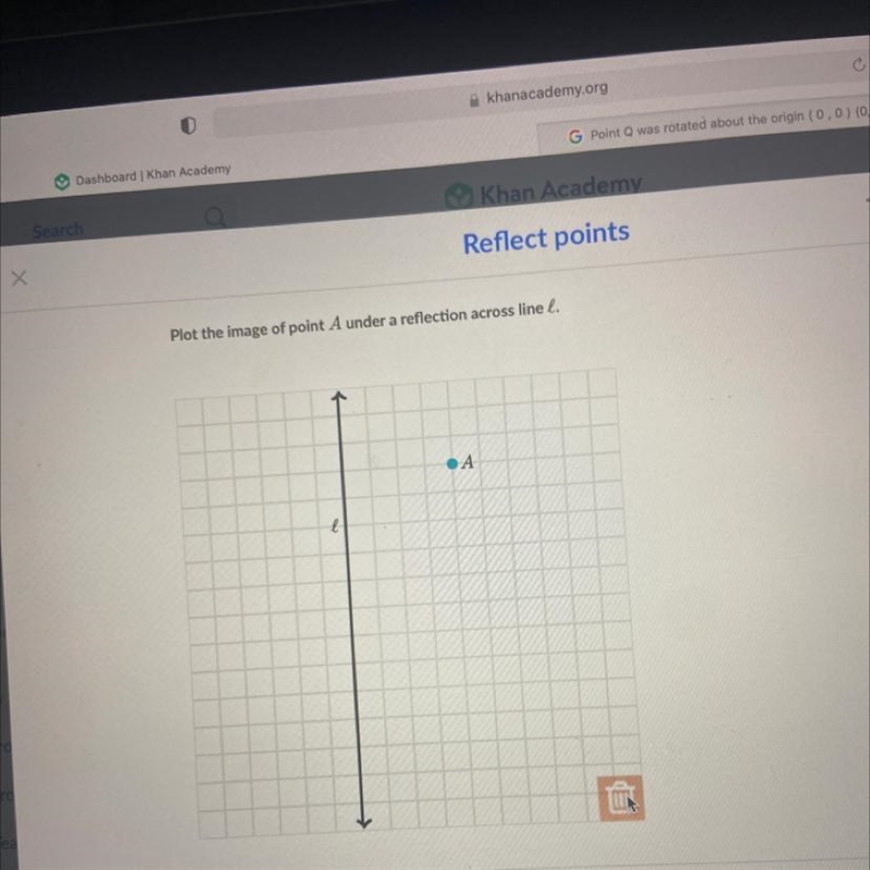 Plot the image of point A under a reflection across line l.-example-1