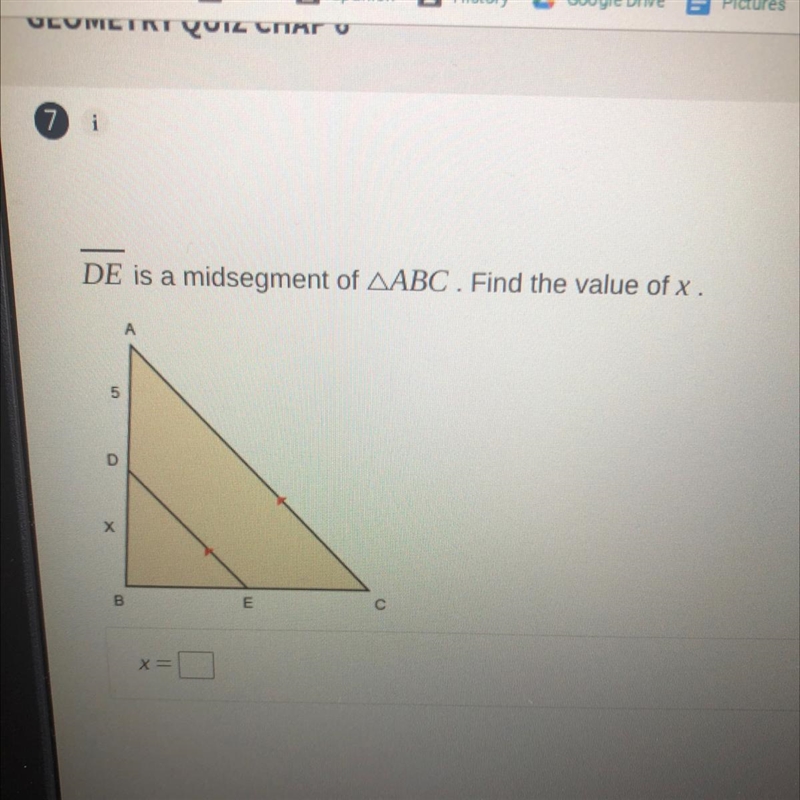 Can I get help what does x equal?-example-1