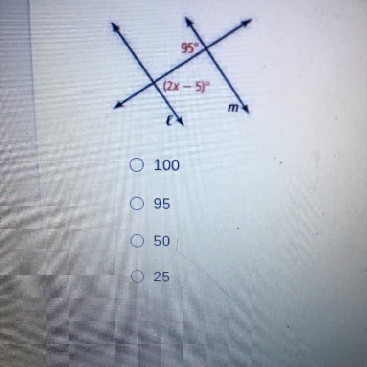 Find the value of x for which line L is parallel to M-example-1