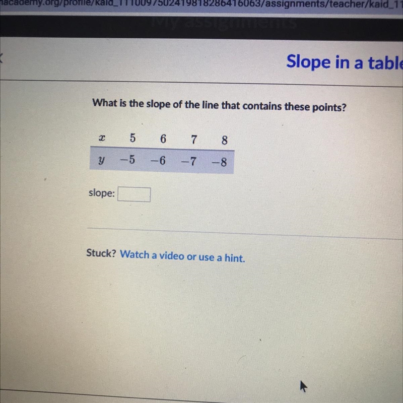 What is the slope of the line that contains these points?-example-1