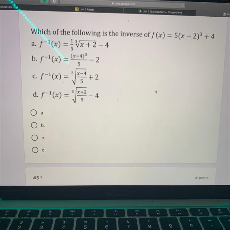 HURRY ASAP ?!?!?!?!?!?!?!?Which of the following is the inverse of-example-1