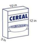 How much cardboard is needed to make the cereal box shown below? You are finding the-example-1