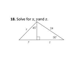 Solve for x, y, and z. Please hurry.-example-1