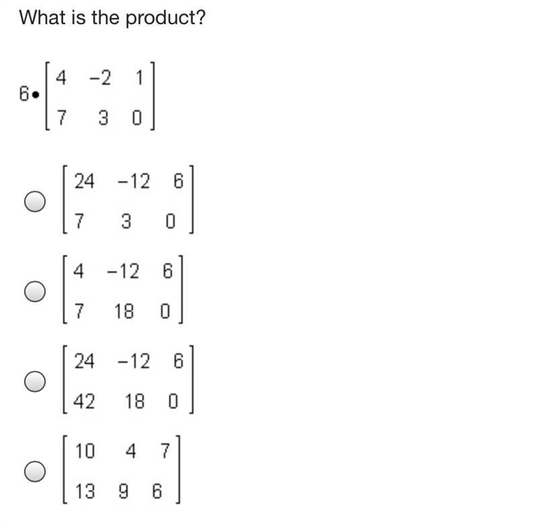 What is the product? 6 x [4 -2 1 7 3 0]-example-1