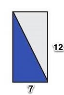 Which equation can be used to find the area of the blue triangle? A) A=2(7)(12) B-example-1