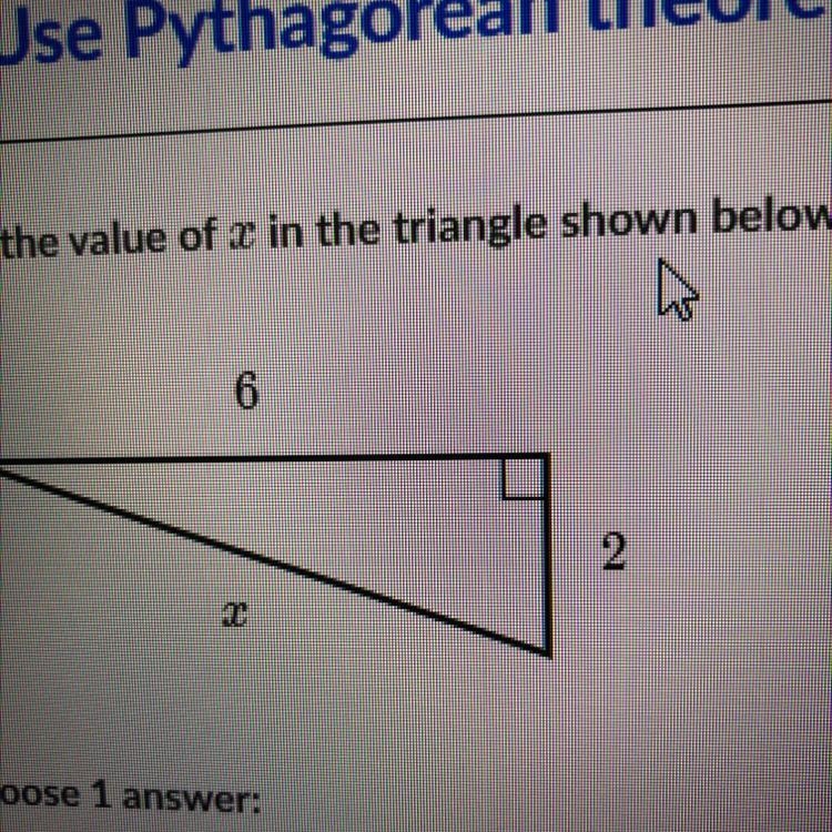 Find the value of x in the triangle shown below 6 2-example-1