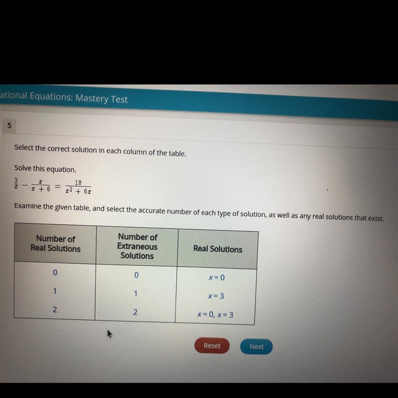 Select the correct solution in each column of the table-example-1