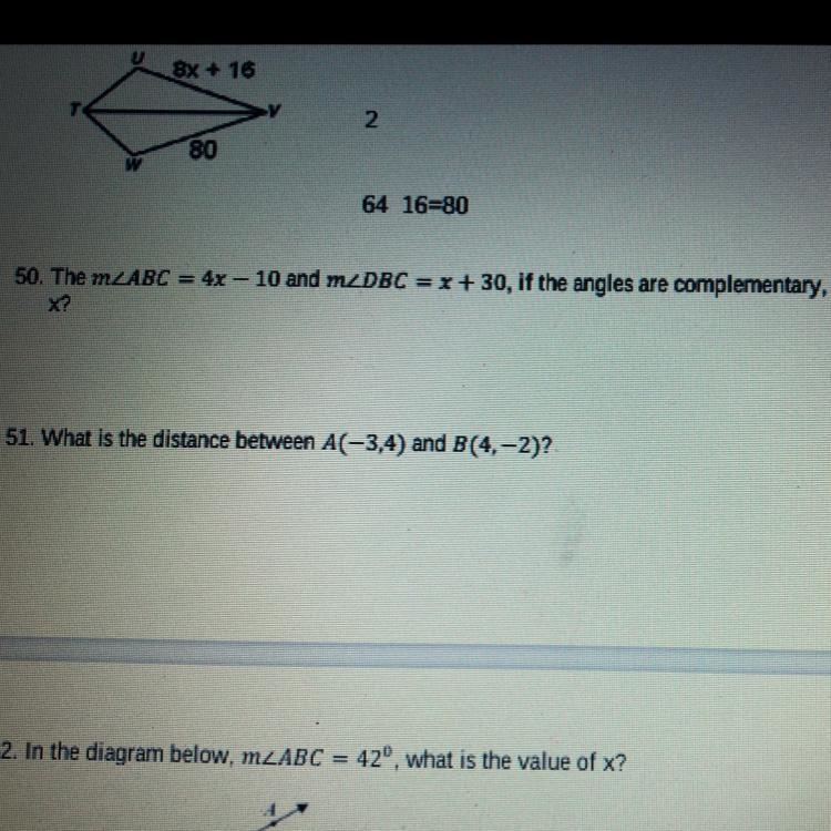 50. If angles are complementary, what’s value of x?-example-1