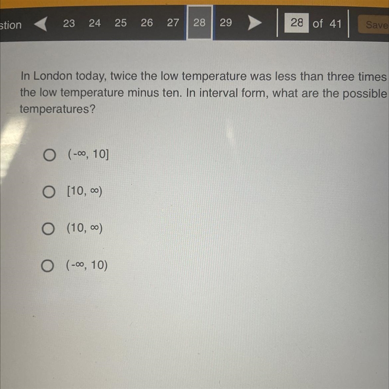 In London today, twice the low temperature was less than three times the low temperature-example-1