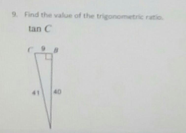 9. Find the value of the trigonometric ratio tan C​-example-1