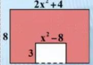 Write an expression that represents the area of only the red shaded region in terms-example-1