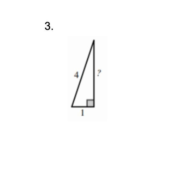 Find the missing side of each right triangle (((((Pythagorean’s Theorem))))))))-example-1