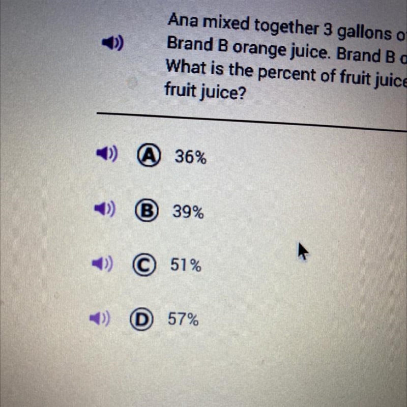 Anna mixed together 3 gallons of brand a orange juice in 2 gallons of brand b orange-example-1