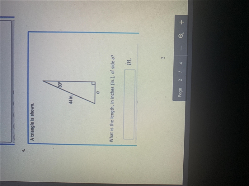 A triangle is shown what is the length in inches of side a-example-1