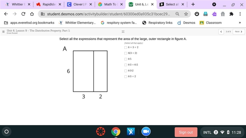 Select all the expressions that represent the area of the large, outer rectangle in-example-1