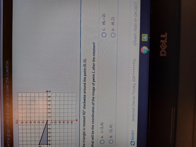 The triangle is rotated 90 degrees clockwise around the pount (0,0)-example-1