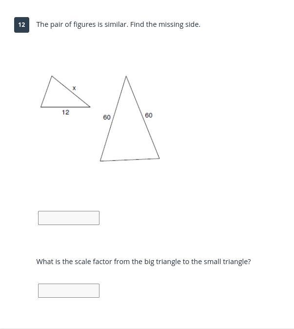 The pair of figures are similar, find the missing side.-example-1