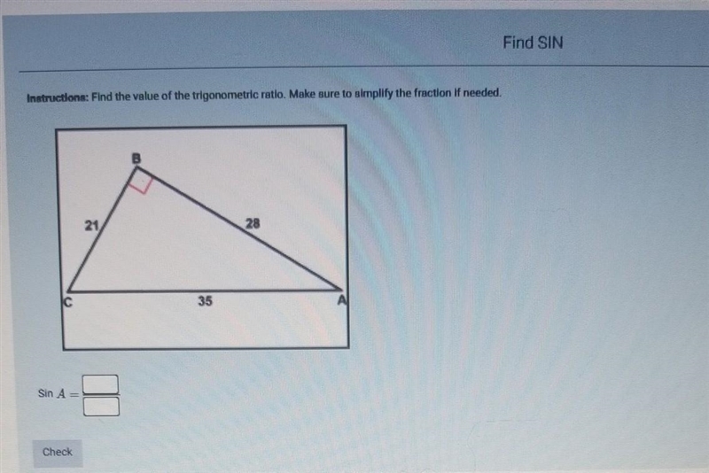 Find the value of the trigonometric ratio​-example-1