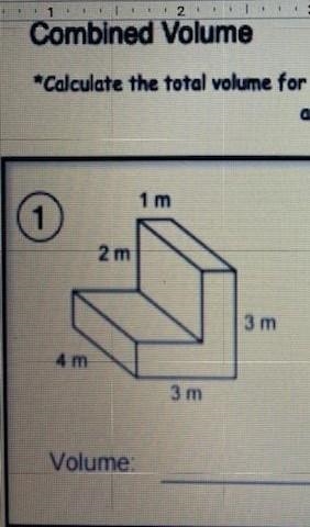 How do I calculate the total volume for the objects below using V=l×w×h​-example-1