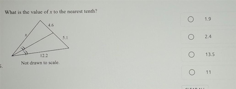 What is the value of X to the nearest tenth??? ​-example-1