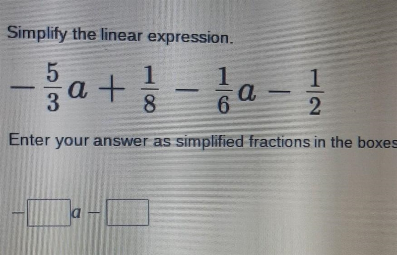 Simplify the linear expression. ​-example-1