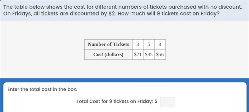 Can you find the cost for 9 tickets-example-1