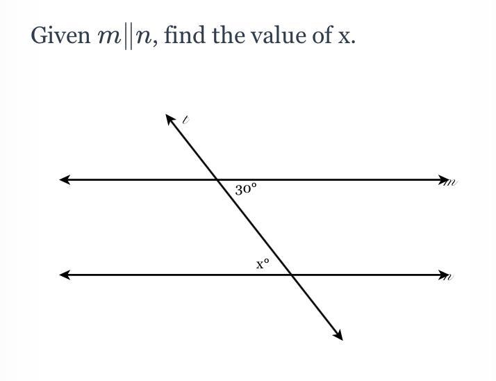 Given m∥n, find the value of x.-example-1