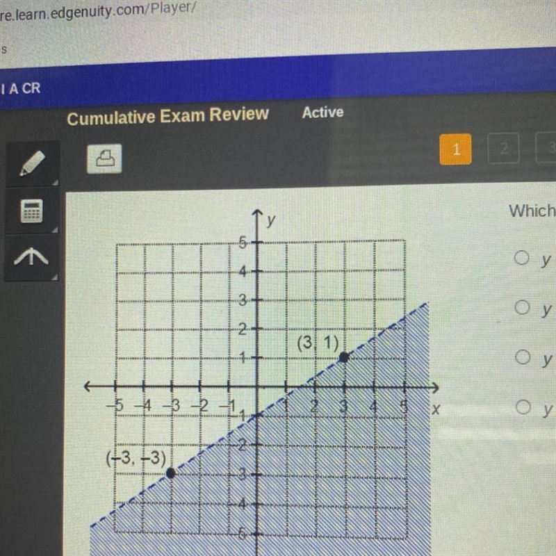 Which system of linear inequalities is represented by the graph-example-1