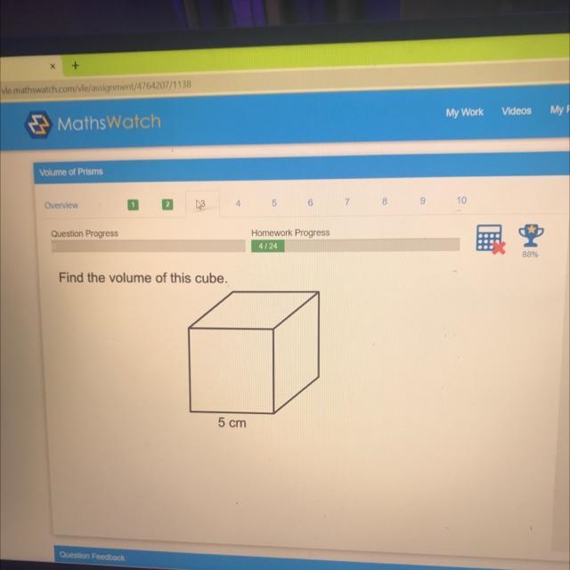 Find the volume of this cuboid 5cm-example-1