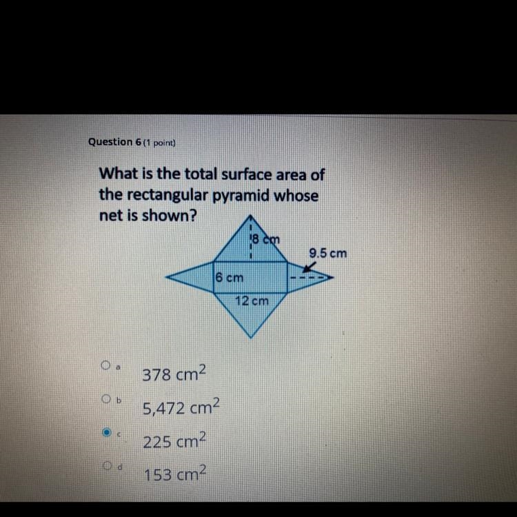 What is the total surface area of the rectangular pyramid whose net is shown?-example-1