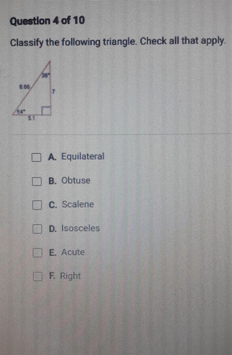 Classify the following triangle. Check all that apply.​-example-1