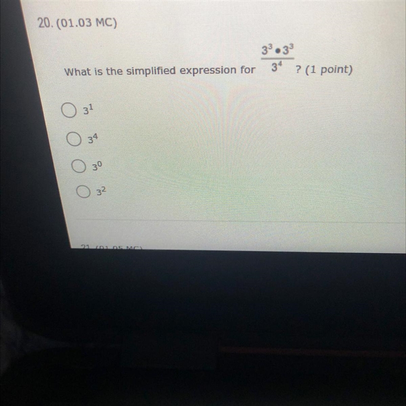 20. (01.03 MC) What is the simplified expression ? (1 point)-example-1