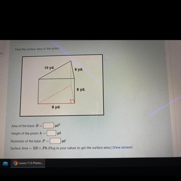 Find the surface area of the prism HURRY-example-1