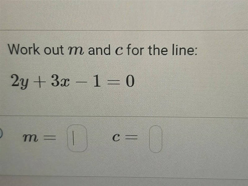 Work out m and c for the line:​-example-1