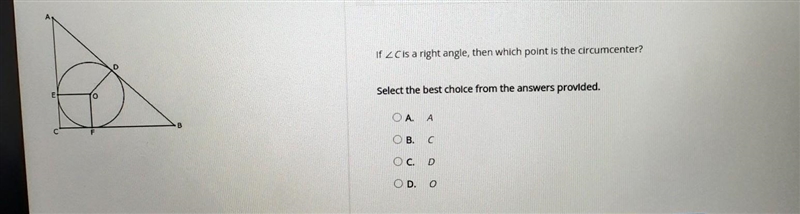 If C is a right angle, then which point is the circumcenter?​-example-1