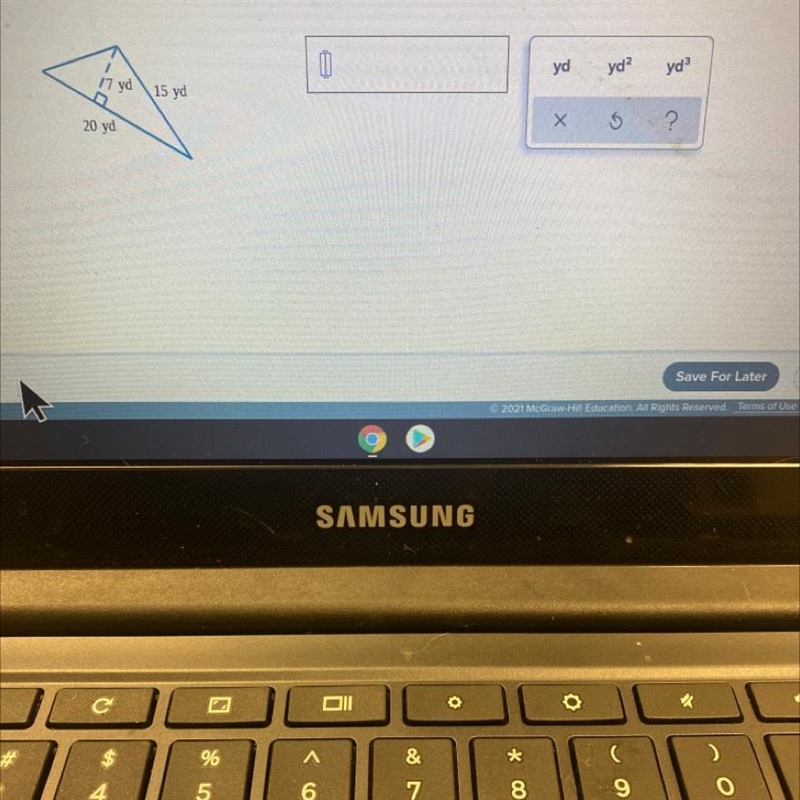 Find the area of the triangle ! be sure to include the correct unit with the answer-example-1