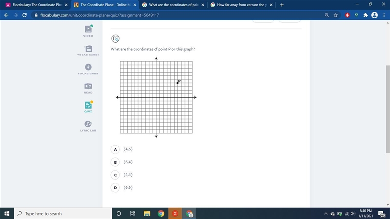 What are the coordinates of point P on this graph?-example-1