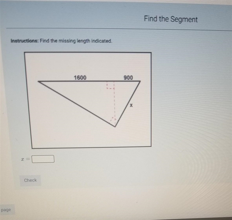 Find the missing length indicated​-example-1