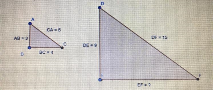 Triangle ABC is similar to triangle DEF. how long is EF? A) 4 B) 10 C) 14 D) 12-example-1