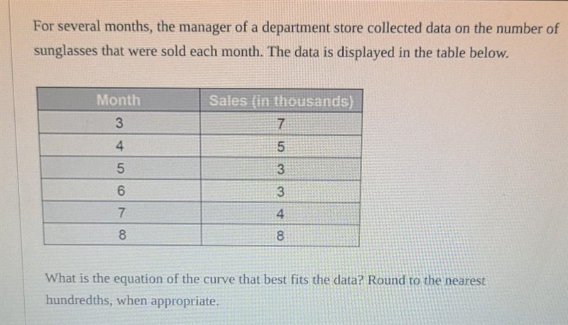 What is the equation of the curve that best fits the data? Round to the nearest hundredths-example-1