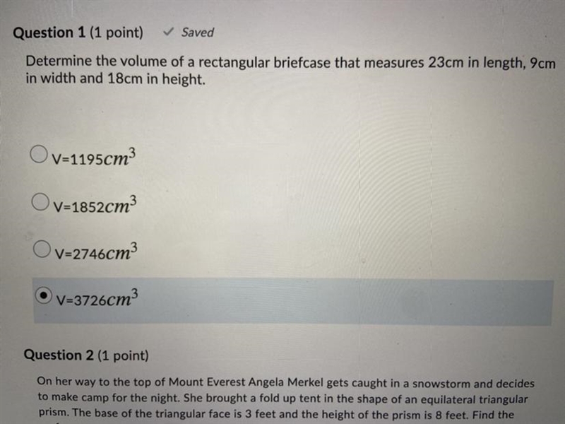 In width and 18cm in height. measures 23cm in length, 9cm. V=1195cm3 V=1852cm3 V=2746cm-example-1