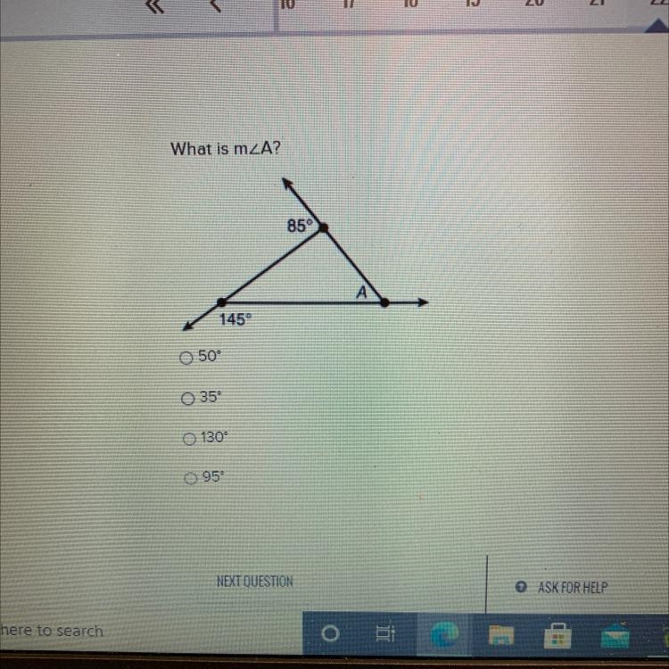 What is mŁA? 85° A 145°-example-1