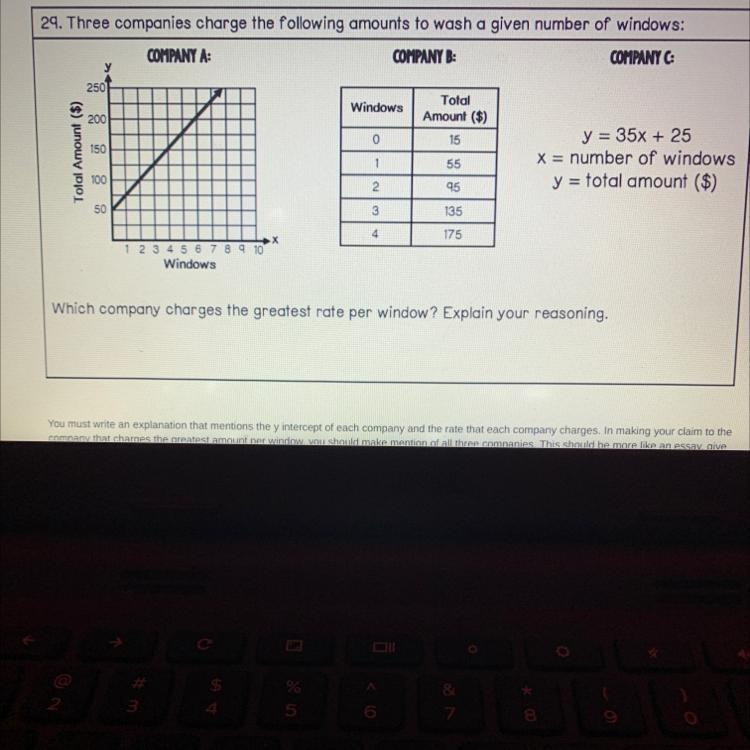 Anyone know what company has a greater rate per window and explain please.-example-1