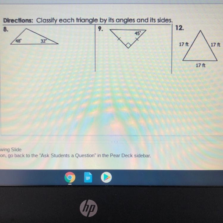 Classify each triangle by its angles and its sides. PLSSS ANSWER!-example-1