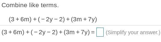 Combine like terms to find the answer.-example-1